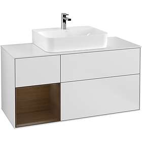 Villeroy & Boch Tvättställsskåp Finion med 3 Lådor Hylla och Bänkskiva för Centrerat G161GNMT