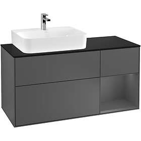 Villeroy & Boch Tvättställsskåp Finion med 3 Lådor Hylla och Bänkskiva för Ocentrerat F152GKGK