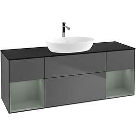 Villeroy & Boch Tvättställsskåp Finion med Två Hyllor och Bänkskiva för Fristående från Artis Collaro G862GMGK