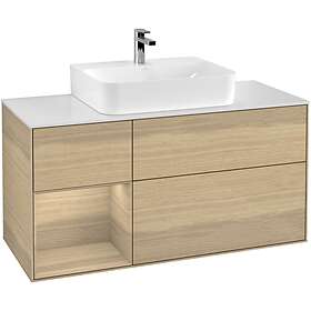 Villeroy & Boch Tvättställsskåp Finion med 3 Lådor Hylla och Bänkskiva för Centrerat G161PCPC