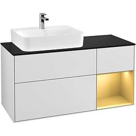 Villeroy & Boch Tvättställsskåp Finion med 3 Lådor Hylla och Bänkskiva för Ocentrerat G152HFMT