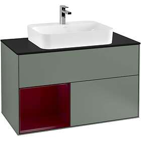 Villeroy & Boch Tvättställsskåp Finion med 2 Lådor Hylla och Bänkskiva för Ytmonterat F362HBGM