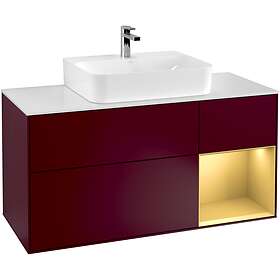 Villeroy & Boch Tvättställsskåp Finion med 3 Lådor Hylla och Bänkskiva för Centrerat G171HFHB