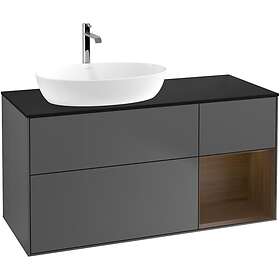 Villeroy & Boch Tvättställsskåp Finion med 3 Lådor Hylla och Bänkskiva för Ocentrerat från Artis Collaro G812GNGK