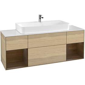 Villeroy & Boch Tvättställsskåp Finion med Två Hyllor och Bänkskiva för Centrerat F211GNPC