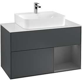 Villeroy & Boch Tvättställsskåp Finion med 2 Lådor Hylla och Bänkskiva för Centrerat G121GKHG