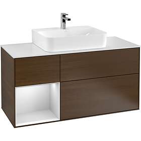 Villeroy & Boch Tvättställsskåp Finion med 3 Lådor Hylla och Bänkskiva för Centrerat G161MTGN