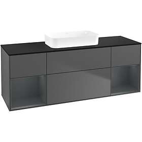Villeroy & Boch Tvättställsskåp Finion med Två Hyllor och Bänkskiva för Fristående F742HGGK