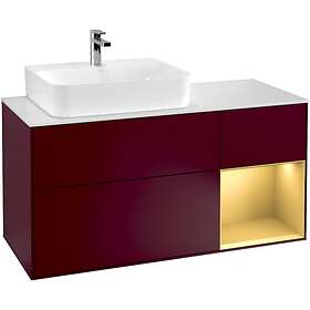 Villeroy & Boch Tvättställsskåp Finion med 3 Lådor Hylla och Bänkskiva för Ocentrerat F151HFHB