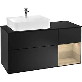 Villeroy & Boch Tvättställsskåp Finion med 3 Lådor Hylla och Bänkskiva för Ocentrerat F152PCPD