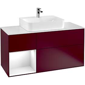 Villeroy & Boch Tvättställsskåp Finion med 3 Lådor Hylla och Bänkskiva för Centrerat G161GFHB