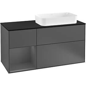 Villeroy & Boch Tvättställsskåp Finion med 3 Lådor Hylla och Bänkskiva för Ocentrerat Fristående G272GKGK