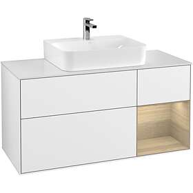 Villeroy & Boch Tvättställsskåp Finion med 3 Lådor Hylla och Bänkskiva för Centrerat F171PCGF