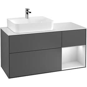 Villeroy & Boch Tvättställsskåp Finion med 3 Lådor Hylla och Bänkskiva för Ocentrerat F151MTGK