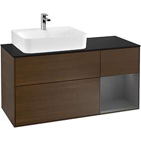 Villeroy & Boch Tvättställsskåp Finion med 3 Lådor Hylla och Bänkskiva för Ocentrerat F152GKGN