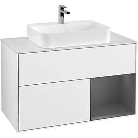 Villeroy & Boch Tvättställsskåp Finion med 2 Lådor Hylla och Bänkskiva för Ytmonterat F371GKGF