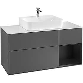 Villeroy & Boch Tvättställsskåp Finion med 3 Lådor Hylla och Bänkskiva för Centrerat F171PDGK