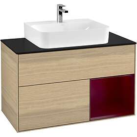 Villeroy & Boch Tvättställsskåp Finion med 2 Lådor Hylla och Bänkskiva för Centrerat F122HBPC