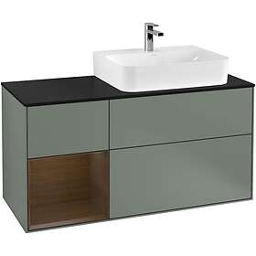 Villeroy & Boch Tvättställsskåp Finion med 3 Lådor Hylla och Bänkskiva för Ocentrerat F142GNGM