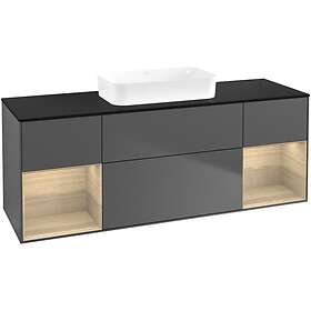Villeroy & Boch Tvättställsskåp Finion med Två Hyllor och Bänkskiva för Fristående F742PCGK