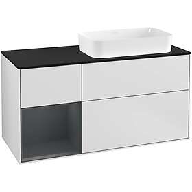 Villeroy & Boch Tvättställsskåp Finion med 3 Lådor Hylla och Bänkskiva för Ocentrerat Fristående F272HGMT