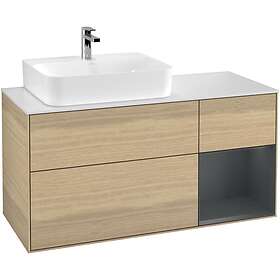 Villeroy & Boch Tvättställsskåp Finion med 3 Lådor Hylla och Bänkskiva för Ocentrerat G151HGPC