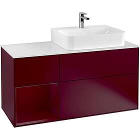 Villeroy & Boch Tvättställsskåp Finion med 3 Lådor Hylla och Bänkskiva för Ocentrerat G141HBHB