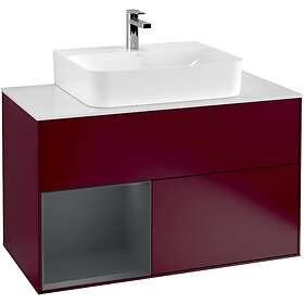 Villeroy & Boch Tvättställsskåp Finion med 2 Lådor Hylla och Bänkskiva för Centrerat F111HGHB
