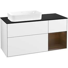 Villeroy & Boch Tvättställsskåp Finion med 3 Lådor Hylla och Bänkskiva för Ocentrerat Fristående G692GNGF
