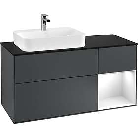 Villeroy & Boch Tvättställsskåp Finion med 3 Lådor Hylla och Bänkskiva för Ocentrerat Ytmonterat F402GFHG