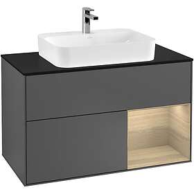 Villeroy & Boch Tvättställsskåp Finion med 2 Lådor Hylla och Bänkskiva för Ytmonterat F372PCGK