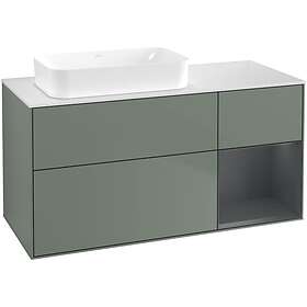 Villeroy & Boch Tvättställsskåp Finion med 3 Lådor Hylla och Bänkskiva för Ocentrerat Fristående F691HGGM