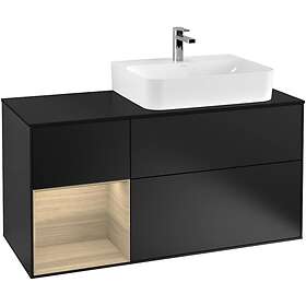 Villeroy & Boch Tvättställsskåp Finion med 3 Lådor Hylla och Bänkskiva för Ocentrerat F142PCPD