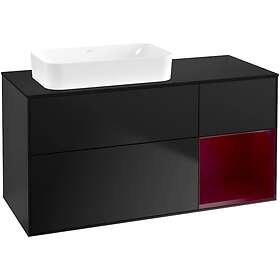 Villeroy & Boch Tvättställsskåp Finion med 3 Lådor Hylla och Bänkskiva för Ocentrerat Fristående G692HBPD