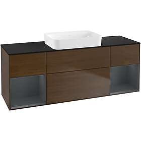 Villeroy & Boch Tvättställsskåp Finion med Två Hyllor och Bänkskiva för Fristående G742HGGN