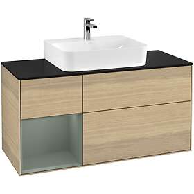 Villeroy & Boch Tvättställsskåp Finion med 3 Lådor Hylla och Bänkskiva för Centrerat G162GMPC