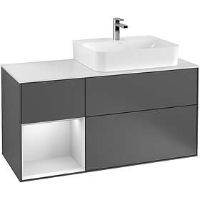 Villeroy & Boch Tvättställsskåp Finion med 3 Lådor Hylla och Bänkskiva för Ocentrerat F141MTGK