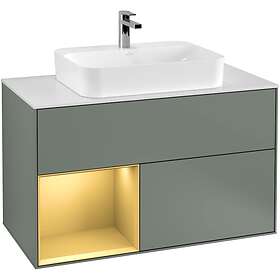 Villeroy & Boch Tvättställsskåp Finion med 2 Lådor Hylla och Bänkskiva för Ytmonterat F361HFGM