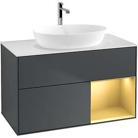 Villeroy & Boch Tvättställsskåp Finion med 2 Lådor Hylla och Bänkskiva för Fristående från Artis Collaro GA21HFHG