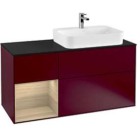 Villeroy & Boch Tvättställsskåp Finion med 3 Lådor Hylla och Bänkskiva för Ocentrerat Ytmonterat F392PCHB