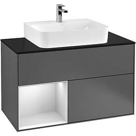 Villeroy & Boch Tvättställsskåp Finion med 2 Lådor Hylla och Bänkskiva för Centrerat G112MTGK