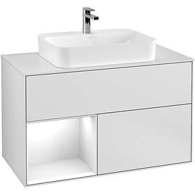Villeroy & Boch Tvättställsskåp Finion med 2 Lådor Hylla och Bänkskiva för Ytmonterat F361GFMT