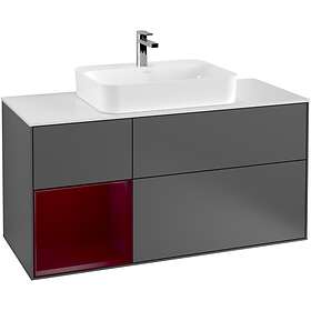 Villeroy & Boch Tvättställsskåp Finion med 3 Lådor Hylla och Bänkskiva för Ytmonterat G411HBGK