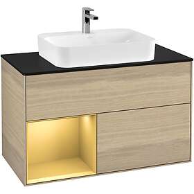 Villeroy & Boch Tvättställsskåp Finion med 2 Lådor Hylla och Bänkskiva för Ytmonterat F362HFPC