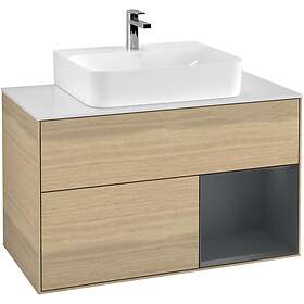 Villeroy & Boch Tvättställsskåp Finion med 2 Lådor Hylla och Bänkskiva för Centrerat F121HGPC