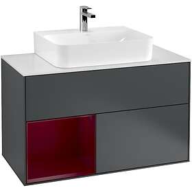 Villeroy & Boch Tvättställsskåp Finion med 2 Lådor Hylla och Bänkskiva för Centrerat F111HBHG