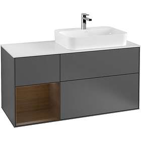 Villeroy & Boch Tvättställsskåp Finion med 3 Lådor Hylla och Bänkskiva för Ocentrerat Ytmonterat F391GNGK