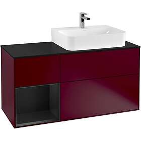 Villeroy & Boch Tvättställsskåp Finion med 3 Lådor Hylla och Bänkskiva för Ocentrerat F142PDHB