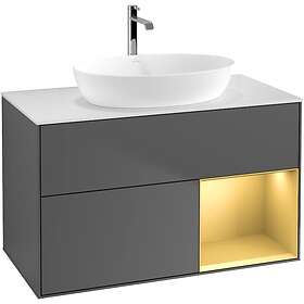 Villeroy & Boch Tvättställsskåp Finion med 2 Lådor Hylla och Bänkskiva för Fristående från Artis Collaro GA21HFGK