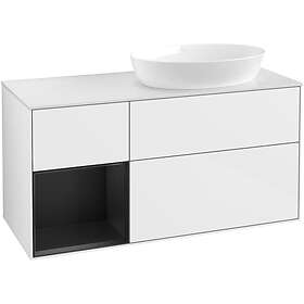 Villeroy & Boch Tvättställsskåp Finion med 3 Lådor Hylla och Bänkskiva för Ocentrerat från Artis Collaro FA41PDGF